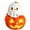 A, variant on Pnmtdaia Halloween Double Expression Cute Ghost on Smiley Jack-O-Lantern Resin Figurine, Spooky Chubby Desktop Ornament for Home Shelf Mantel Party Tabletop Holiday Decor