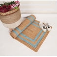 thumbnail image 5 of Rectangle Rug Natural Jute Rug Hand Braided Beige and Turquoise Border Color Area Rug, 5 of 5