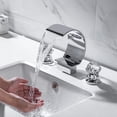 thumbnail image 3 of Widespread Bathroom Basin Faucet Crystal Handle Sink Mixer Tap Chrome Finish, 3 of 11