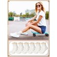 thumbnail image 6 of 6 Pairs Women's Lace Ruffle Frilly Boot Socks - Vintage Cute Trim Ankle Cotton Knit Socks, 6 of 7