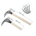 thumbnail image 2 of Uxcell 5 Tines Garden Claw Rake Hand Rake Cultivator Claw Soil Tiller with Wooden Handle 1 Set/2 Pieces, 2 of 4