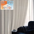 thumbnail image 5 of Grey Striped Blackout Curtains for Bedroom/Living Room, Pinch Pleated Black Out Curtains, Beige Geometric Modern Minimalist Room Darkening Window Drapes with Hooks 2 Panels, 59"x70", 5 of 8