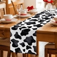 thumbnail image 5 of Cow Printed Cotton Linen Table Runner for Dining Kitchen, Farmhouse Black White Animals Textured Wedding Outdoor Party Tablerunners Decoration, Dresser Scarf Coffee Tablecloth Runners 13x72 Inches, 5 of 9