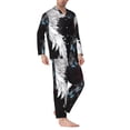 thumbnail image 2 of Balery Butterfly Angel Wings Art Pijama para Hombre de Dos Piezas con Manga Larga, Conjunto de Dormir y Descanso Suave con Bolsillos-XX-Large, 2 of 7