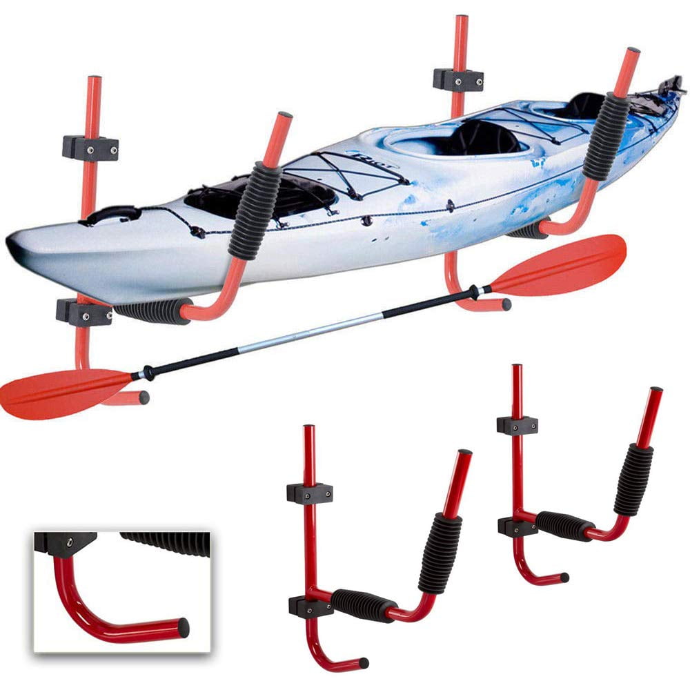 1 Pair Kayak Rack Wall Mount Storage Surfboard Canoe System Folding Hanger Black 