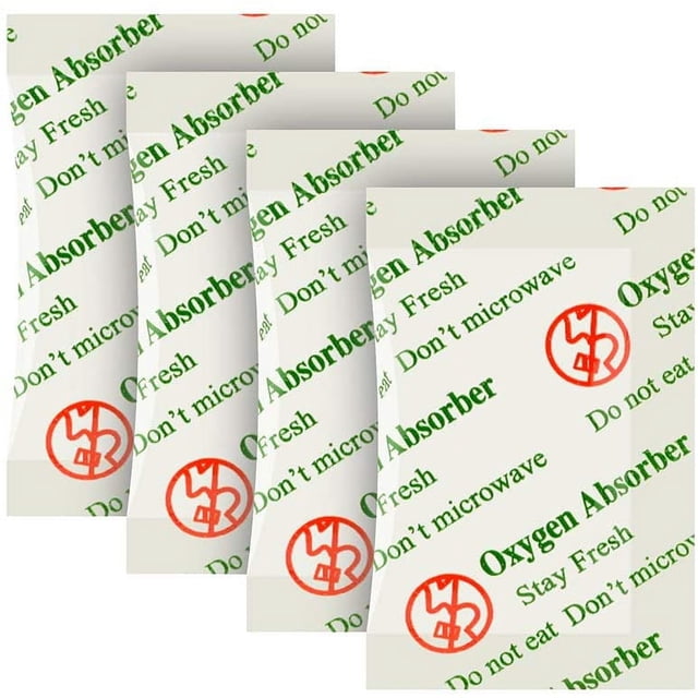 (Paquete de 100) paquetes de absorbentes de oxígeno de grado alimenticio para almacenamiento de alimentos, paquetes de almacenamiento de absorbentes de oxígeno con capacidad de absorción de oxígeno 3