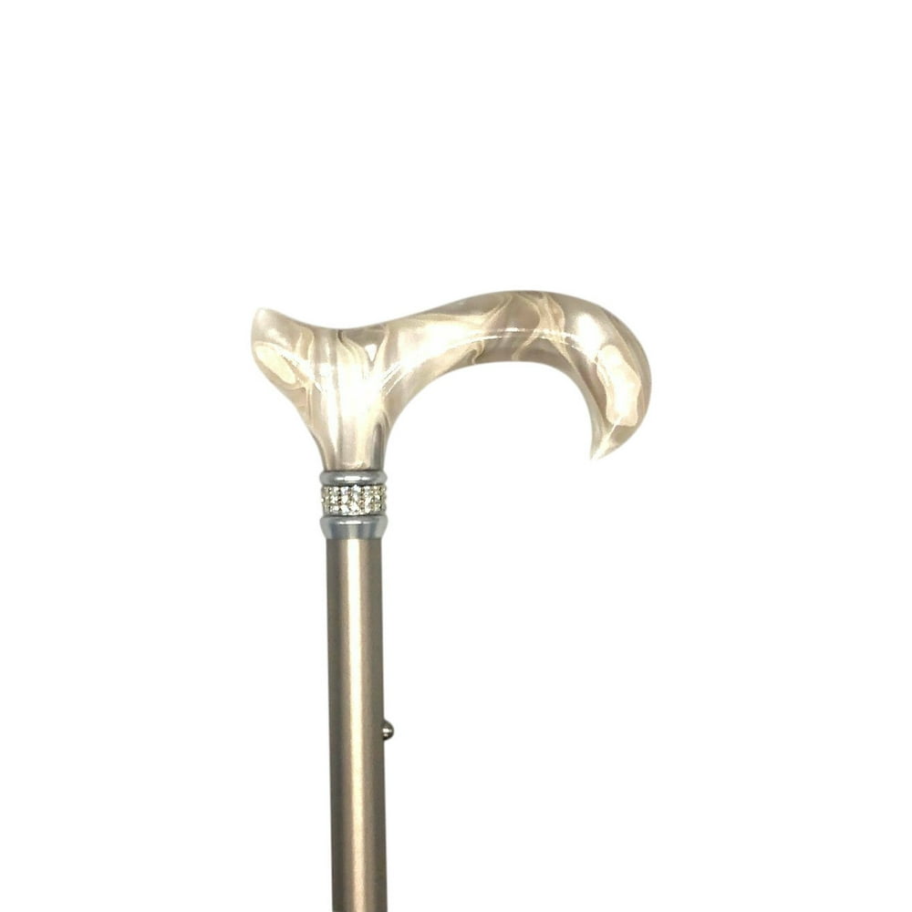 Classy Walking Canes Adjustable Elegant Cream White With Rhinestone