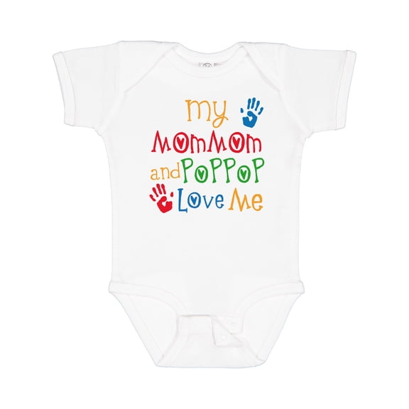Inktastic Mommom and Poppop Love Me Boys or Girls Baby Bodysuit