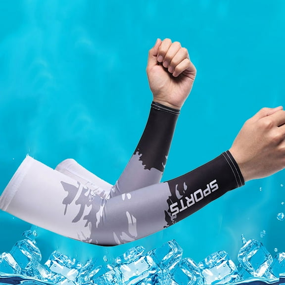 GILIGEGE 1 Pairs Arm Sleeve Uv Sun Protection Sleeves Cooling Sports Sleeve Anti Slip Ice Silk Warmers Arm Covers for Men Women Men and Women Summer Outdoor Sports Ice Sleeve Arm Guard Detachable Sle