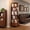 Brown1, variant on 6 Tier Rotating Bookshelf, 360° Display Spinning Bookshelf Tower with Wheels and Drawer, Wood Tall Bookshelf Bedroom, Living Room, Study Room