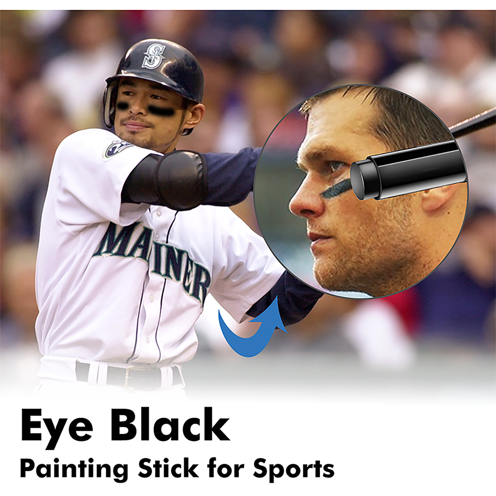 Thaisu Eye Black Stick for Sports, Men's Outdoor Baseball Highly Pigmented  Eyeblack Stick Black Face Paint Makeup