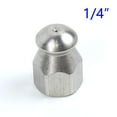 thumbnail image 1 of Allume 1Pc Sewer Jetter Nozzle Kit Rotating Button Nose Jet Nozzle Stainless Steel Fixed Jetting Nozzle for 1/4 Inch Pressure Washer Accessories Silver, 1 of 6