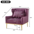 thumbnail image 2 of 32" Velvet Small Loveseat Couch, 2 Seater Sofa with Curved Armrests, Comfortable Loveseat with Sturdy Frame for Living Room, Purple, 2 of 9