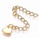 thumbnail image 1 of 5 piezas de extensores de cadena de acero inoxidable 304 con forma de corazón, cadena de eslabones con dijes, collar, pulsera, tobillera, cadenas de extensión de corazón dorado, 1 of 2