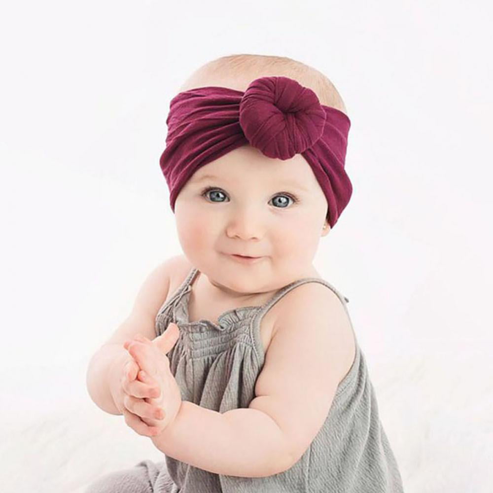 3PCS Set Baby Girls Flower Headband Infant Toddler Knot Hair Band Kids Headdress 