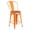Orange, variant on Flash Furniture Lily 24" High Red Metal Counter Height Stool with Back and Wood Seat
