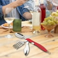 thumbnail image 4 of Camping & Hiking Portable 4-In-1 Stainless Steel Tableware Set - Spoon Fork and Multitool for Outdoor Feasts and Adventures, 4 of 8