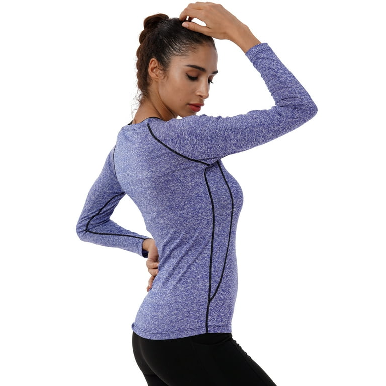 NELEUS Womens Athletic Compression Long Sleeve Yoga T Shirt Dry Fit 3  Pack,Gray+Blue+Green,US Size XL 