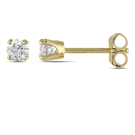 Miabella 1 4 Carat T W Diamond Solitaire 10kt Yellow Miabella 1 4 Carat T W Diamond Solitaire 10kt Yellow Gold Stud Earrings