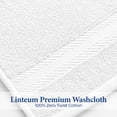 thumbnail image 3 of Linteum Textile Face Towel Set, 13x13 Inch, 100% Soft Cotton, 16 Single Ring Spun Washcloths, Absorbent & Durable Face Towel for Household, Spa, Gym and Hotels - 12 Pack (White), 3 of 7