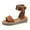 Brown, variant on Espadrille Sandals for Womens Dressy Summer Trim Flatform Wedge Buckle Ankle Strap Open Toe Sandals Comfort Shoes