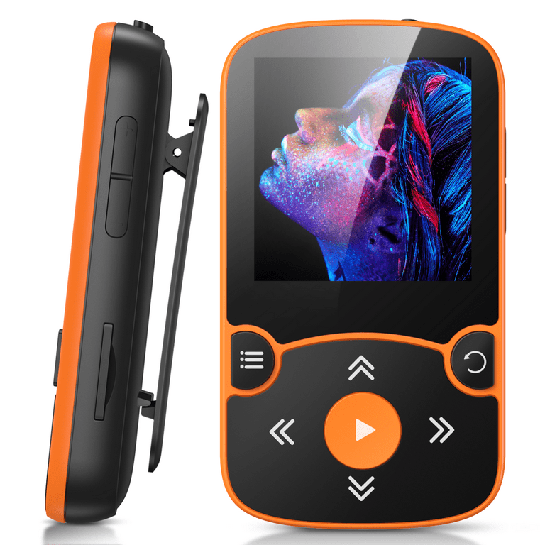 AGPTEK MP3 Player, Bluetooth Music Player with Armband, 32GB, A65X Orange 