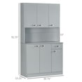 thumbnail image 2 of Barara King Kitchen Pantry,71" Kitchen Pantry, Freestanding Buffet with Hutch, Farmhouse Storage Cabinet, Microwave Cabinet, White, 2 of 6