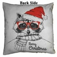 thumbnail image 2 of PKQWTM Christmas Raccoon Dressed A New Year Hat And Scarf Reversible Mermaid Cushion Cover Home Decor Sequin Pillow Case Size 16x16 inches, 2 of 2