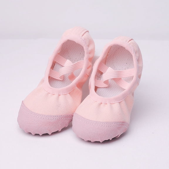 Tao Tao Ballet Shoes Toddler Slippers Highly Elastic Canvas Girls Ballerina Dance Shoes For Toddler/Little Kid/Big Kid Dance Slippers Pink 27