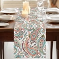 thumbnail image 3 of Table Runners 36 Inches Long Dress Scarves, Paisley Flower Farmhouse Kitchen/Dining Table Runner, Short Coffee Tablerunners, Spring Watercolor Floral Leaf Plant Orange 13x36 Inch, 3 of 9