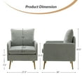 thumbnail image 5 of Upholstered Accent Chair Removable Back Seat Cushion Armchair Lounge Sofa Golden Legs Living Room Bedroom Sage, 5 of 7