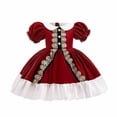 thumbnail image 2 of Kids Christmas Dress for Girls Long Sleeve Christmas Embroider Pageant Red Dress for Girls Kids Girl Christmas Outfit Girls Fancy Dress 6-7 Years, 2 of 8
