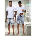 thumbnail image 5 of Xidunhg Men's 3-Pack Woven Pajama Shorts 100% Cotton Plaid Sleep Lounge Shorts with Button Fly 2XL, 5 of 10