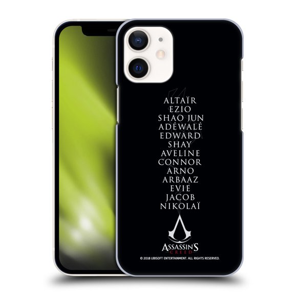 Head Case Designs Officially Licensed Assassin's Creed Legacy Typography Names Hard Back Case Compatible with Apple iPhone 12 Mini