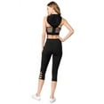 thumbnail image 3 of Women's Active Lattice Capri Cutout Workout Leggings - BLACK, S, 3 of 4