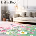 thumbnail image 2 of ODIKA 2'x3' Machine Washable Non-Slip Area Rug, Garden Floral Meadow Springtime Blossom Decorative High Traffic Rug, Pink, 724035, 2 of 7
