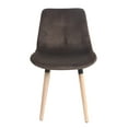 thumbnail image 2 of ViscoLogic LUXUS Eames Style Side Dining Chairs Set with Natural Wooden Legs (Matt Brown) Set of 2 Chairs, 2 of 2