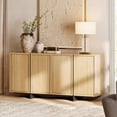 thumbnail image 2 of WAMPAT Modern Sideboard Buffet Cabinet with 4 Doors, Multifunctional Sideboard with Large Storage and T-Shaped Legs, Coffee Bar Cabinet Storage Cabinet for Kitchen, Dining Living Room, Oak, 2 of 12