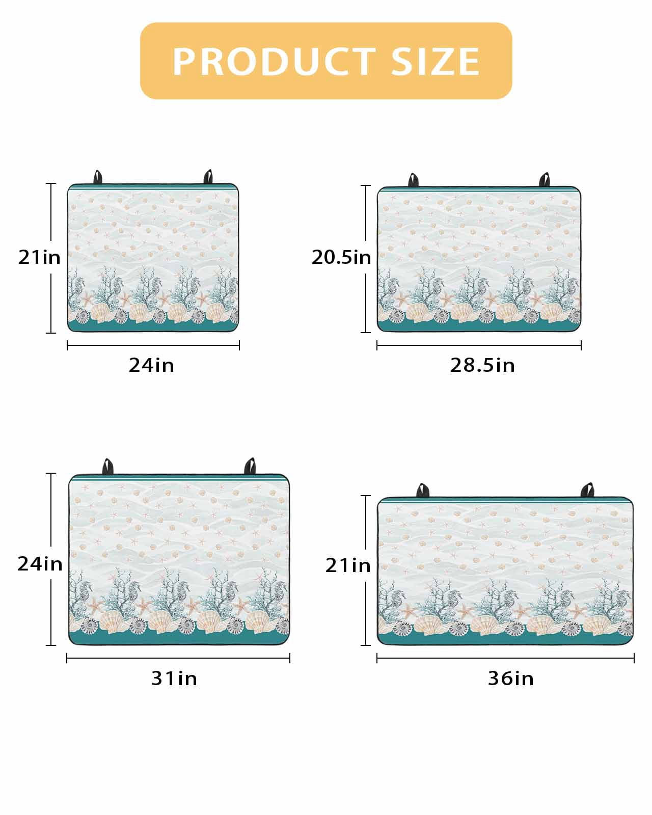 nqOlkjepod Large Induction Cooktop Protector Mat 24"x21", Turquoise Shell Stove Top Covers for Electric Stove, Rustic Coastal Nautical Ocean Animals Stove Burner Cover Mats, Glass Top Stove Cover