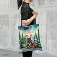 thumbnail image 4 of Merry Christmas Santa Reindeer Antlers Newfoundland Sleigh Xmas Winter Holiday All Over Print 3D Canvas Tote Bag Newfie Dog Lover Gifts Reusable Handbag - 00023, 4 of 5