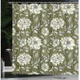 thumbnail image 3 of Ambesonne Aster Shower Curtain, Flower Petals Autumn Print, 69"Wx70"L, Army Green, 3 of 4