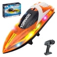 thumbnail image 6 of JoyStone RC Boat for Pools and Lakes, 2.4G Remote Control Boat with LED Lights, Racing Boats for Kids & Adults with 2 Rechargeable Battery, Gifts for Boys Girls (Orange), 6 of 11