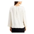 thumbnail image 2 of Alfani Womens Solid Pullover Blouse, Off-White, Medium, 2 of 4