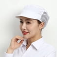 thumbnail image 3 of Jiibva Cloth Work Hat Chic Food Service Work Wear Cooking Hygienic Cap Smoke-proof Dust Breathable Mesh Chef Hat Hotel Restaurants, 3 of 7