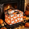 thumbnail image 2 of Lilixerw Halloween Storage Basket Decoration, Rectangular Foldable Organizer with White Ghost Print, for Household Space and Seasonal Scene Arrangement, 14.1x10.2x8.2 inch, 2 of 6