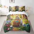 thumbnail image 2 of Erosebridal Wildlife Rabbit Flower Bedding Queen Size,Butterfly Eggs Happy Easter Bedding Sets Queen Size,Kawaii Decor,Reversible,Lightweight,7 Pieces, 2 of 5