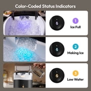 EUHOMY Nugget Ice Maker Countertop, 40Lbs/24H Chewable Pebble Ice Machine with Smart App Control and Self-Cleaning Function, Black