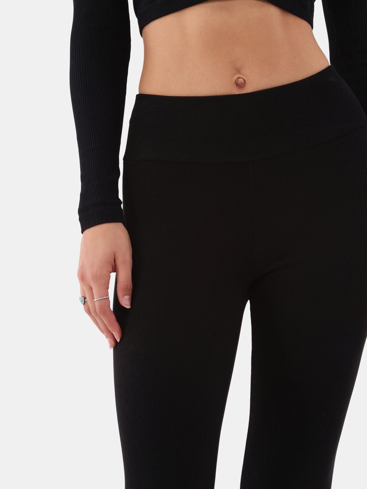 No Boundaries Ribbed Ankle Leggings, 27.5'' Inseam, Women's