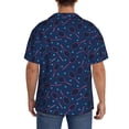 thumbnail image 5 of Fotbe Tennis Racket print Short Sleeve Button Down Shirts for Men Casual Summer Beach Wrinkle Free Shirt-Large, 5 of 7