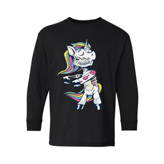 Awkward Styles Halloween Youth Sweatshirt Zombie Unicorn Crewneck Tee for Kids